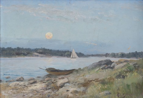 Moon Rising in the Skerries. Creator: Konrad Simonsson.