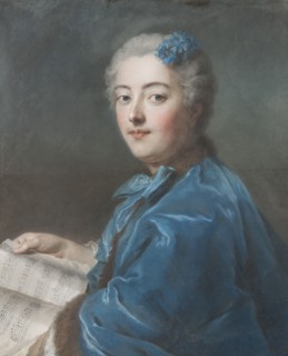 Marie-Sophie de Courcillon, Duchesse de Pecquigny, Princesse de Rohan, between 1738 and 1742. Creator: Maurice-Quentin de La Tour.
