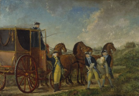 King Adolf Fredrik (1710-1771) at Loka Brunn in 1762, mid-18th-early 19th century. Creator: Per Hillestrom.
