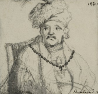 Man wearing a fur hat. Creator: Rembrandt Harmensz van Rijn.