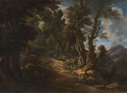 Landscape with a Road through a Forest, c17th century. Creator: Unknown.