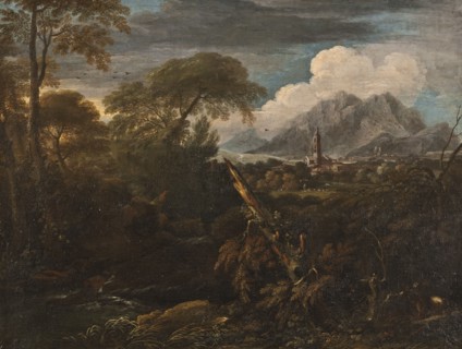 Landscape with a Village, 17th century. Creator: Unknown.