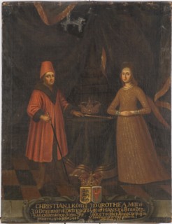 Christian I, 1426-1481, King of Denmark, Norway and Sweden and Dorothea, 1430-1496, c15th century. Creator: Anon.