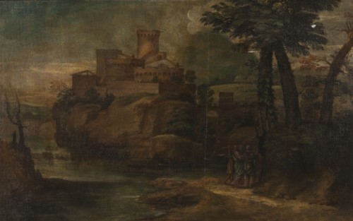 Christ with two disciples at Emmaus, c17th century. Creator: Unknown.