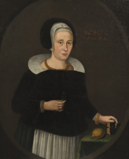 Margareta Zaebråzyntia Bureus, 1594-1657, married to 1. Elaus Terserus 2. Uno Troilius, 1643. Creator: Anon.