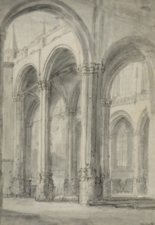 Interior of the new church in Amsterdam after the fire of 1645. Creator: Willem Schellinks.