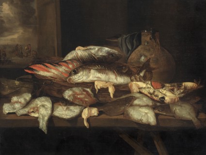 Still Life with Halibut and other Fish. Creator: Abraham van Beyeren.