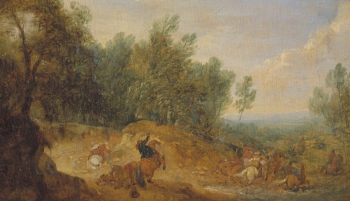 Riders attacked at a Ford. Creator: Adam Frans van der Meulen.