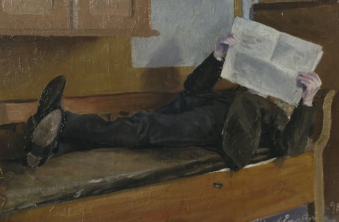 The Artist's Father, Reading a Newspaper, 1892. Creator: Albert Engstrom.