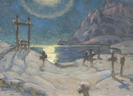 The Graveyard in the Mountains. Study from Lofoten, 1920. Creator: Anna Katarina Boberg.