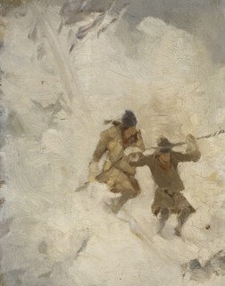 Two Skiing Sami. Study. Creator: Anna Nordlander.