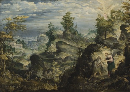 The Hermit Onofrius in the Wilderness, 1641. Creator: Anton Stevens II.