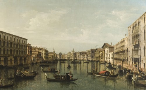 View of Grand Canal with the Palazzi Foscari and Moro Lin, mid-late 18th century. Creator: Bernardo Bellotto.