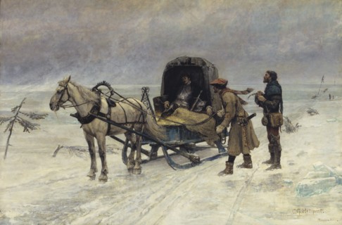 The Death of Sten Sture the Younger on the Ice of Lake Mälaren, 1880. Creator: Carl Gustaf Hellqvist.