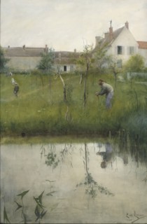 The Old Man and the Nursery Garden, 1883. Creator: Carl Larsson.