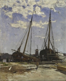 Study for Dordrecht Harbour, 1880, Göteborgs konstmuseum. Creator: Carl Skanberg.