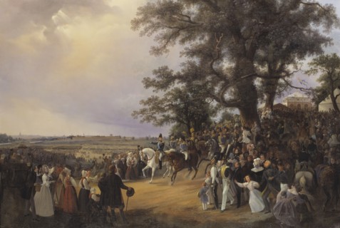 Review in Ladugårdsgärde Fields during Czar Nicolaus' Visit in 1838. Creator: Karl Stefan Bennet.