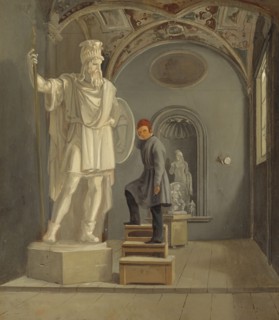 The Sculptor Fogelberg's Studio in Rome, 1831. Creator: Karl Stefan Bennet.