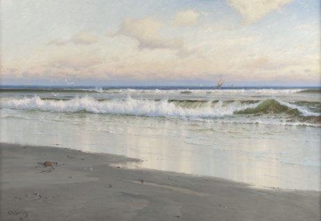 The Beach at Filey in Yorkshire, England, 1891. Creator: Carl Wilhelm Beckmann Barth.