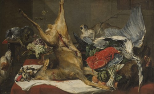 Still Life with Dead Game, a Monkey and a Dog. Creator: Frans Snyders.