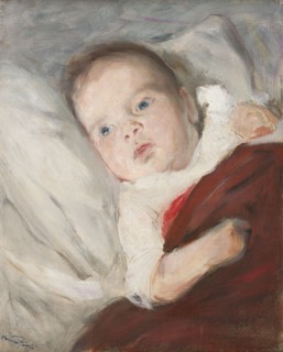 The Artist’s son Göran, 3 months, discovers the candle flame for the first time, 1891. Creator: Hanna Pauli.