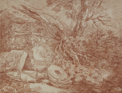 Ruin fragments in dilapidated park. Creator: Hubert Robert.
