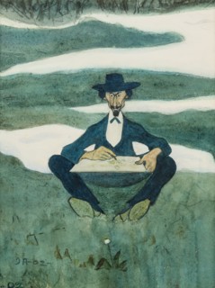 The First Flower of Spring. Portrait of Ole Kruse, 1902. Creator: Ivar Arosenius.