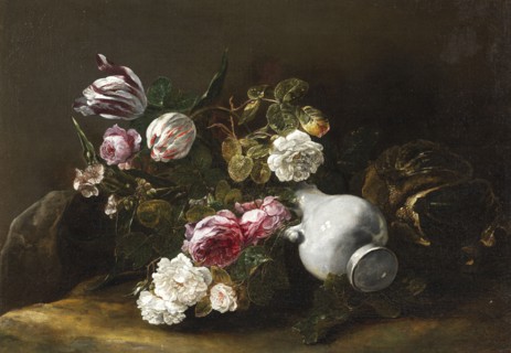 Still Life of Flowers and an Overturned Jug,  c.1659. Creator: Jan Fyt.