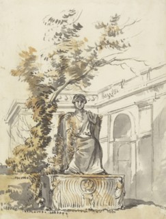 Roman antiquities in a garden. Creator: Jean Eric Rehn.