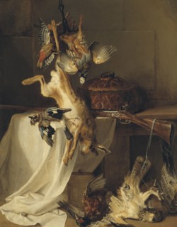 Still Life with a Rifle, Hare and Bird ("Fire"), 1720. Creator: Jean-Baptiste Oudry.