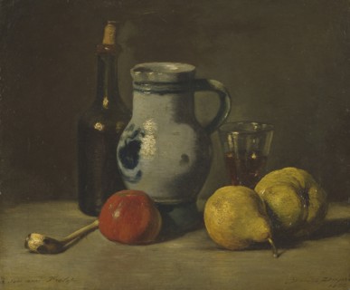 Still Life with a grey Jug, 1862. Creator: Jules Dupré.
