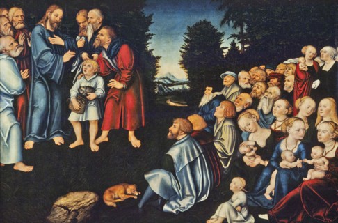 The miracle of the five loaves and two fish. Creator: Lucas Cranach the Elder.