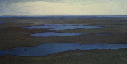 Over Forest and Lake, 1908. Creator: Otto Hesselbom.