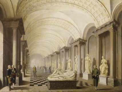 The Gallery of the Muses, in the Royal Museum at the Royal Palace, Stockholm, 1796. Creator: Per Hillestrom.