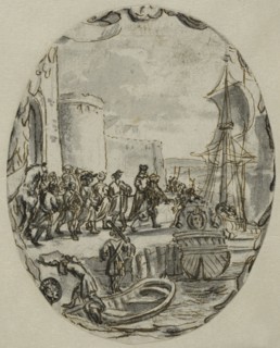 A Party Embark on a Ship. Creator: Romeyn de Hooghe.