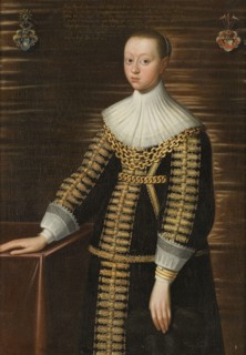 Unknown woman with the Gyllenstierna and Eka arms, early 17th century. Creator: Anon.