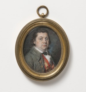 Portrait of Man with Brown Jacket, Orange and Yellow Ribbon, 18th century. Creator: Anon.