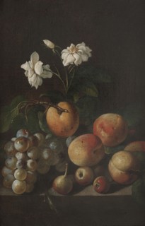 Still Life with Fruit and White Roses, 17th century. Creator: Unknown.