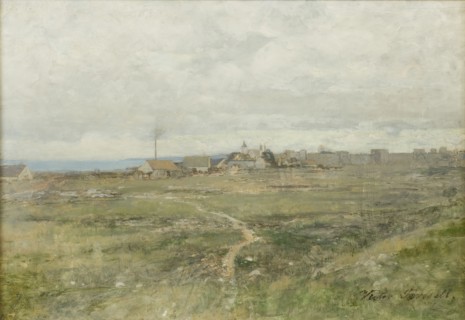 View towards Visby ring wall. Creator: Victor Forssell.
