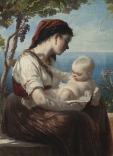 Young Mother and her Child, 1880. Creator: Elisabeth Baumann.