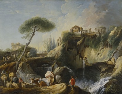 View of Tivoli with the Temple of Vesta, mid 18th century. Creator: Francois Boucher.
