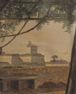View to the Quirinal from the Villa Malta, Rome, mid 19th century. Creator: Gustaf Soderberg.