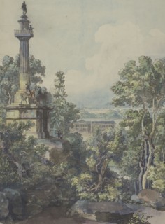 View of Haga with the observatory in the foreground, about 1790. Creator: Louis Jean Desprez.