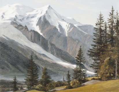 View towards Chamonix-Mont-Blanc, Ef. 1834. Creator: Martinus Rorbye.