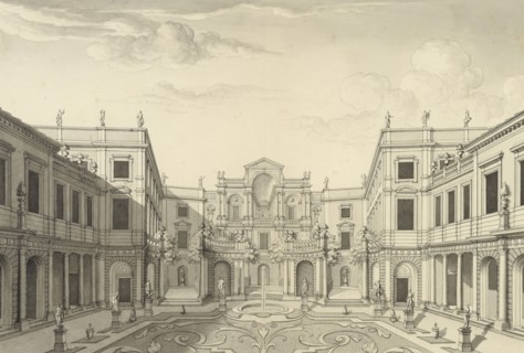 View of the Tessin Palace garden, Stockholm, about 1700. Creator: Nicodemus Tessin the Younger.