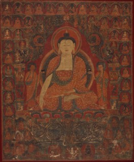 Shakyamuni with the Thirty-Five Buddhas of the Confession of Sins and the Eighteen Arhats, 15th cent Creator: Anon.