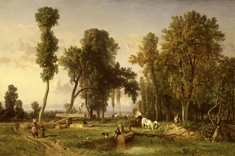 View at La Ferté-Saint-Aubin, near Orléans, 1837. Creator: Constant Troyon.