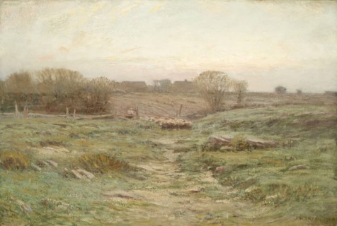 Landscape (Sheep in the Valley) (image 1 of 2), 1900. Creator: Dwight William Tryon.
