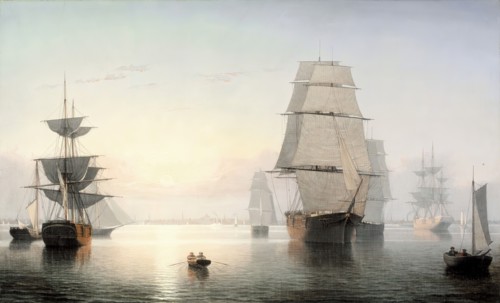 Boston Harbor, Sunset, between 1850 and 1855. Creator: Fitz Hugh Lane.