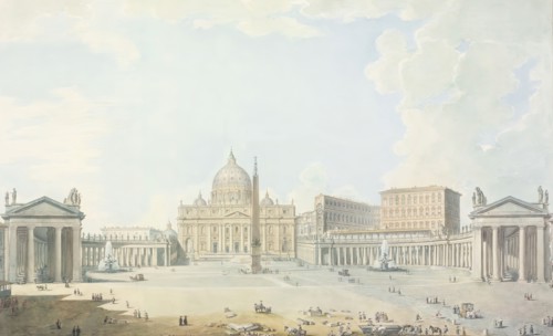 St. Peter's, the Basilica and the Piazza, Unknown date. Creator: Francesco Panini.